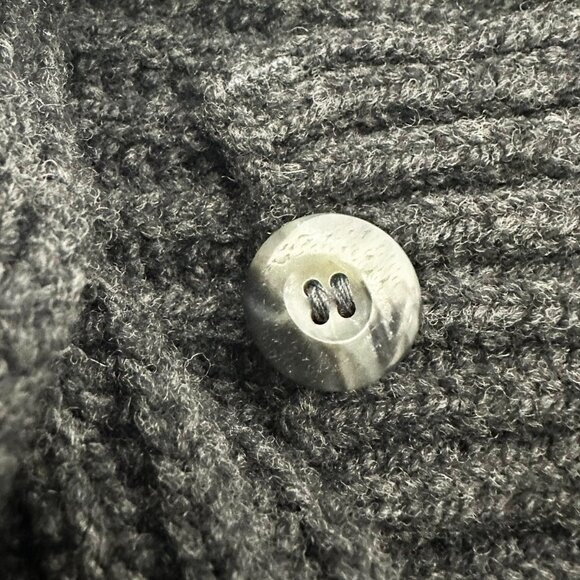 Fisherman Out of Ireland Knit Craft Ribbed Charcoal Button Sweater Jacket Sm. - Picture 14 of 16